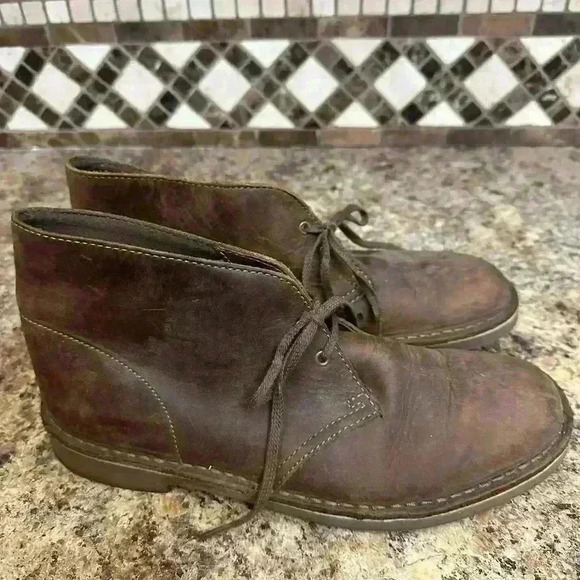 Clarks Bushacre 2 Chukka Boots Brown Suede Leather Mens 8M Lace Up Preppy - Picture 3 of 7